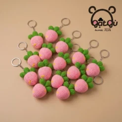 Alternative view of Móc khóa len handmade cà rốt Gật Gù Năng lượng cam hồng xoa dịu ngày dài