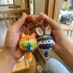 Móc khóa Handmade Cáo & Thỏ Mini Gật Gù Người bạn nhỏ chữa lành tâm hồn