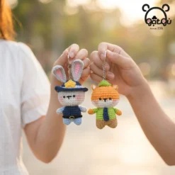 Móc khóa len Zootopia Gật Gù cặp đôi thỏ Judy và cáo Nick thủ công