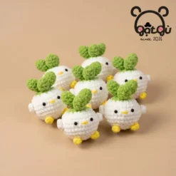 Móc khóa len handmade củ cải Gật Gù Người bạn nhỏ xua tan muộn phiền