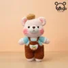 Gấu len Handmade Gật Gù Người bạn yếm nâu nhỏ chữa lành tâm hồn
