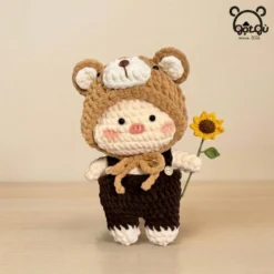 Heo len handmade Gật Gù Người bạn Mũ Gấu hướng dương sưởi ấm tâm hồn