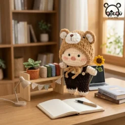Heo len handmade Gật Gù Người bạn Mũ Gấu hướng dương sưởi ấm tâm hồn
