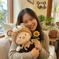 Heo len handmade Gật Gù Người bạn Mũ Gấu hướng dương sưởi ấm tâm hồn