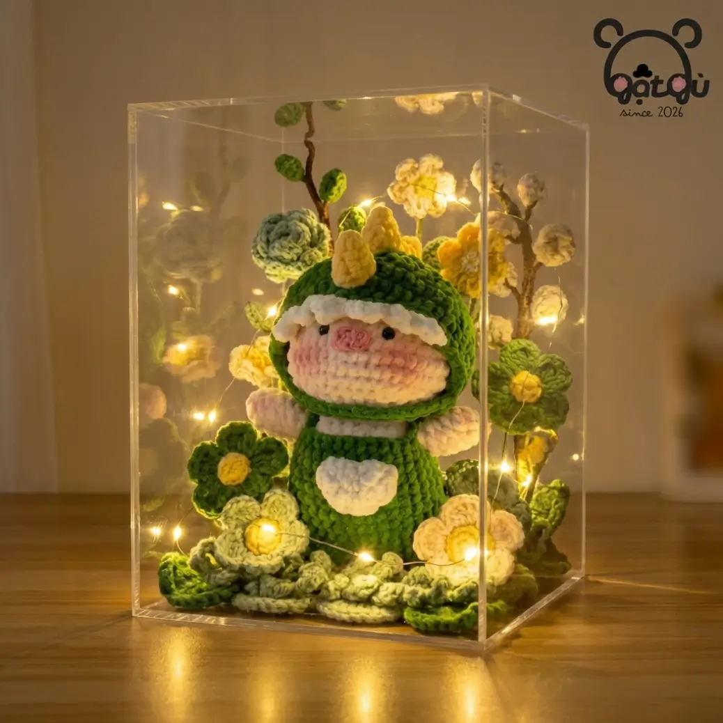 Heo len handmade Gật Gù Khủng long nhỏ xoa dịu tâm hồn - Ảnh 2
