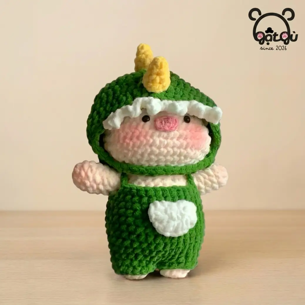 Heo len handmade Gật Gù Khủng long nhỏ xoa dịu tâm hồn