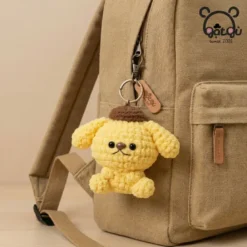 Móc khóa len Sanrio Gật Gù bộ ba Melody Kuromi Pompom thủ công