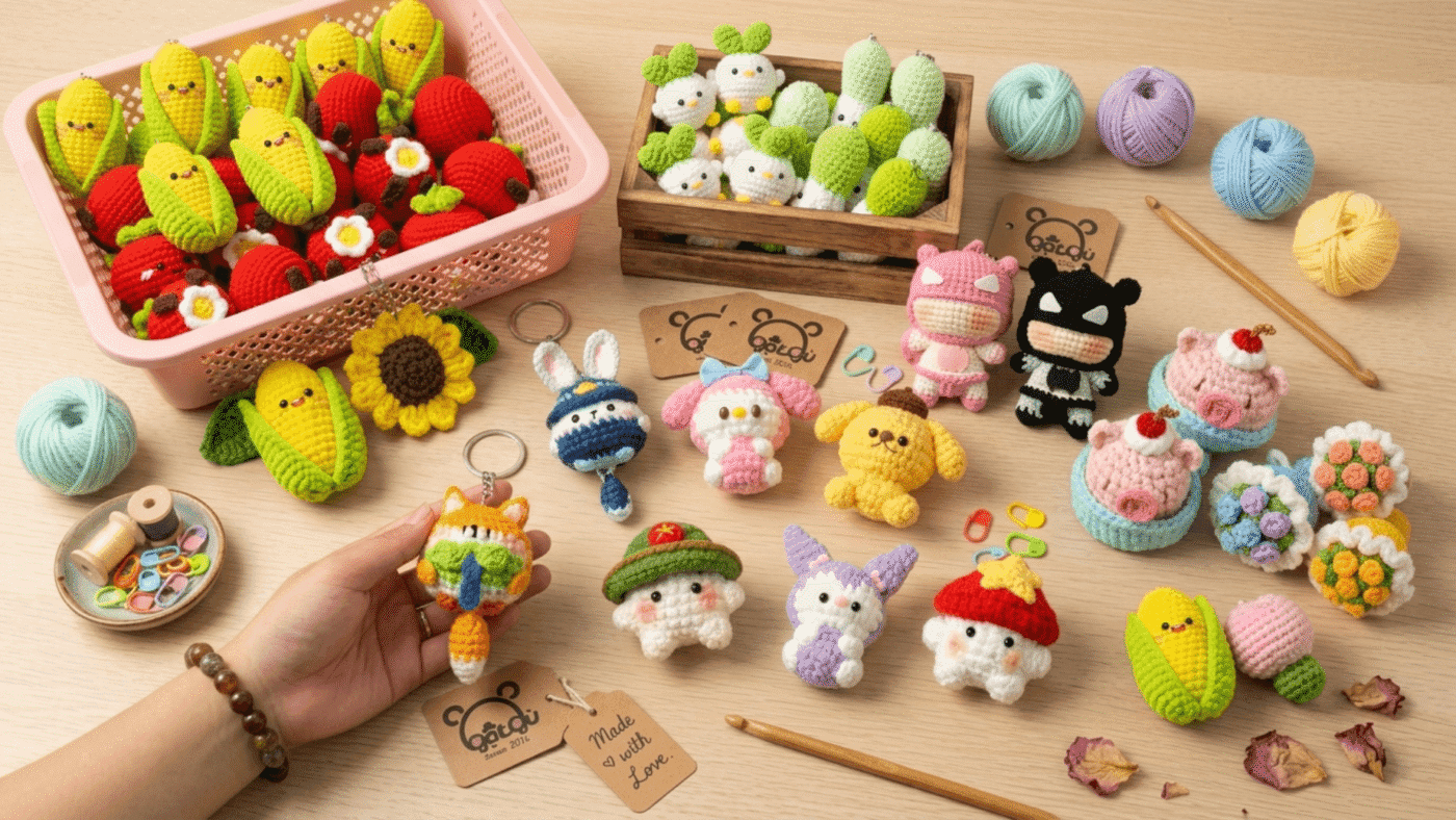 Mẫu móc khóa len đẹp