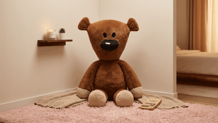 Gấu Teddy Mr Bean decor phòng ngủ chill