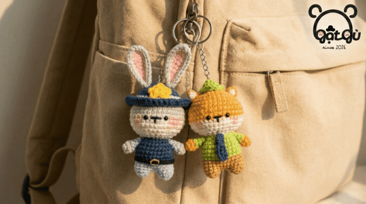 Hướng dẫn làm móc khóa gấu bông handmade - Thành phẩm hoàn hảo