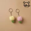 Móc khóa len handmade hoa Tulip Gật Gù sắc hồng vàng vỗ về tâm hồn