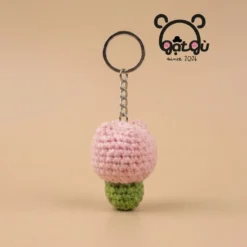 Alternative view of Móc khóa len handmade hoa Tulip  Gật Gù sắc hồng vàng vỗ về tâm hồn