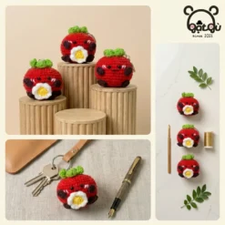 Móc khóa len cà chua Gật Gù handmade nhỏ xinh