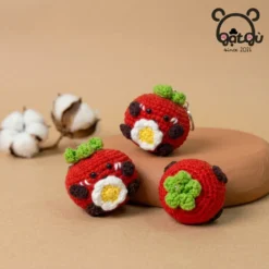Móc khóa len cà chua Gật Gù handmade nhỏ xinh