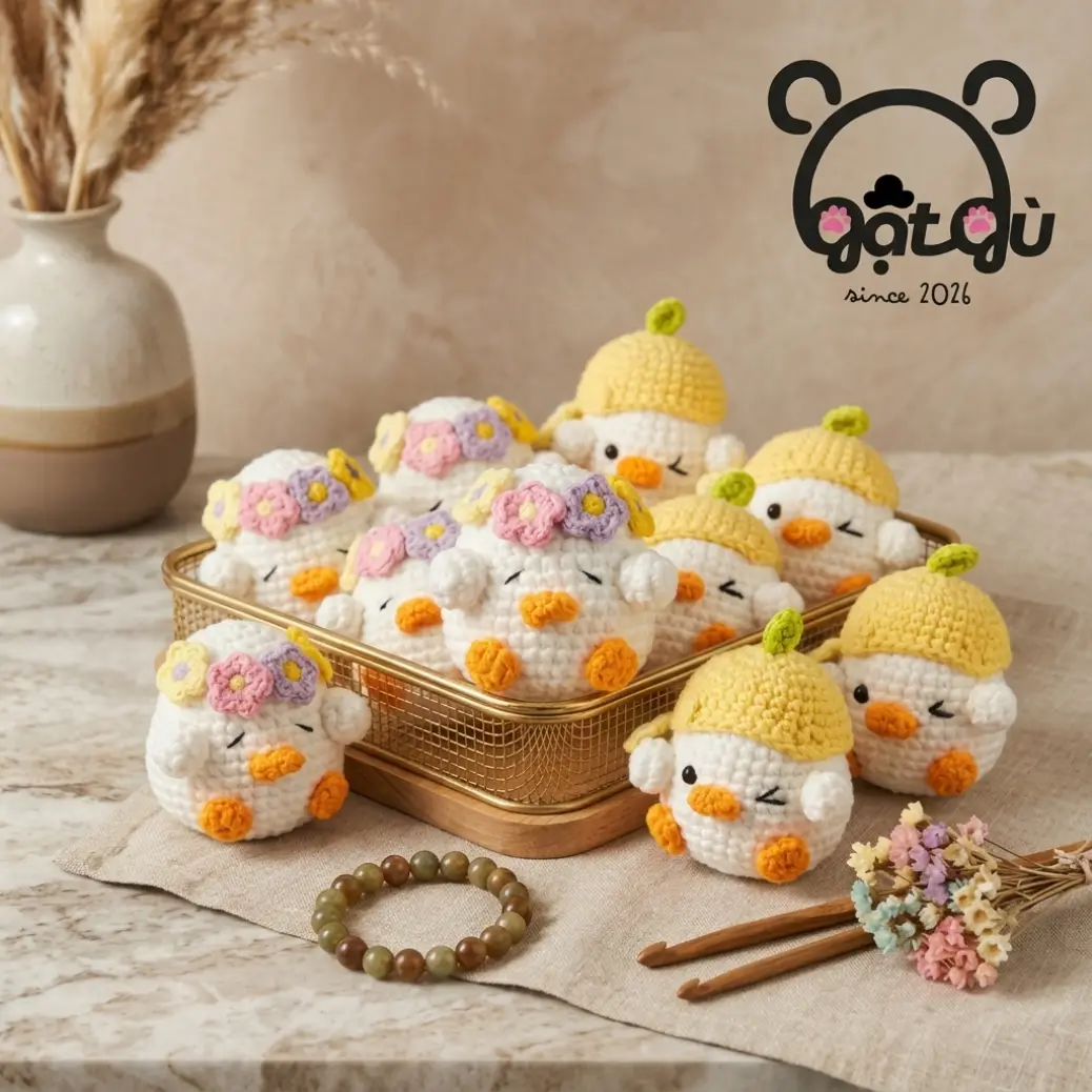 Móc khóa gà con Gật Gù trắng sữa tràn trề năng lượng - Ảnh 7