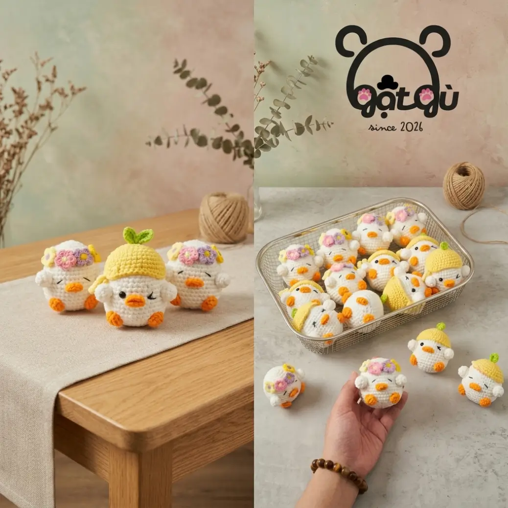 Móc khóa gà con Gật Gù trắng sữa tràn trề năng lượng - Ảnh 5