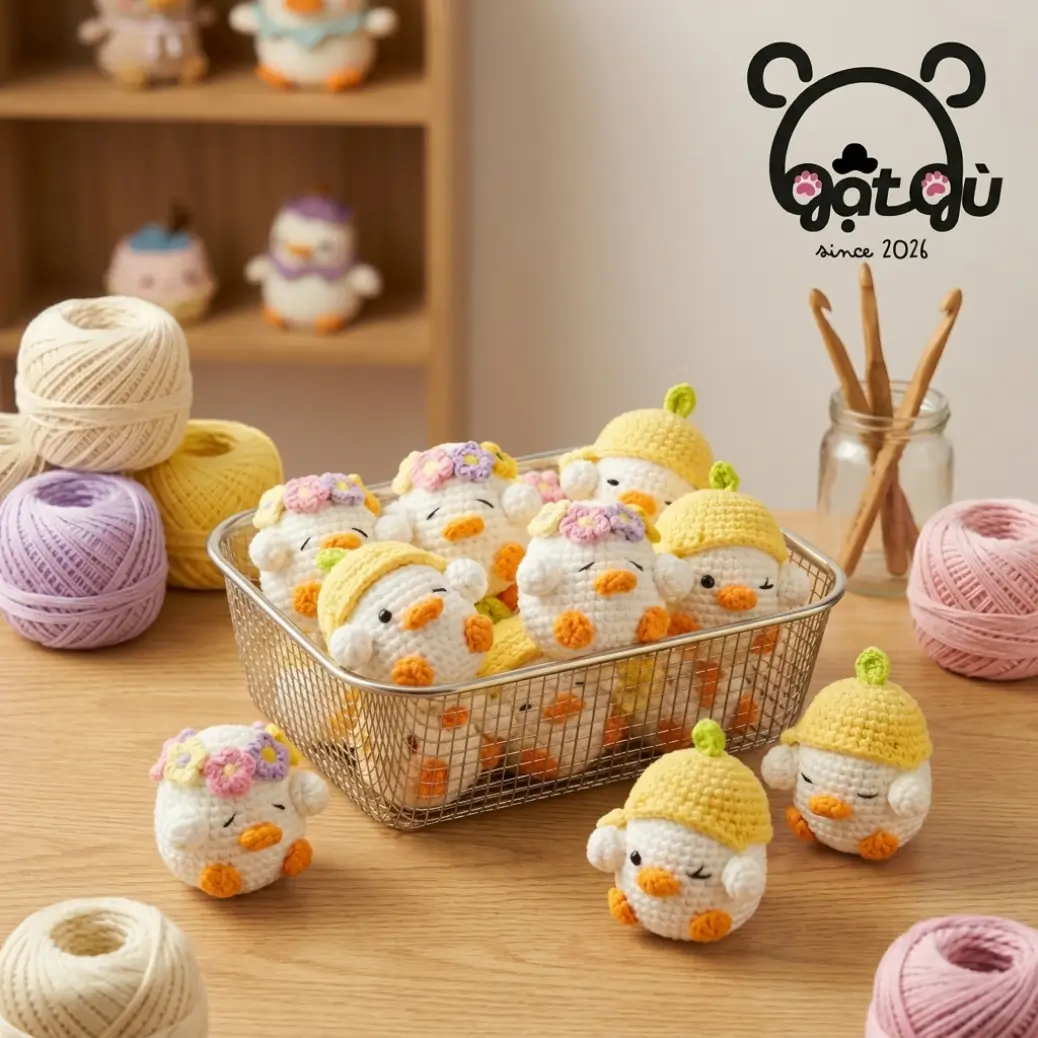 Móc khóa gà con Gật Gù trắng sữa tràn trề năng lượng - Ảnh 4