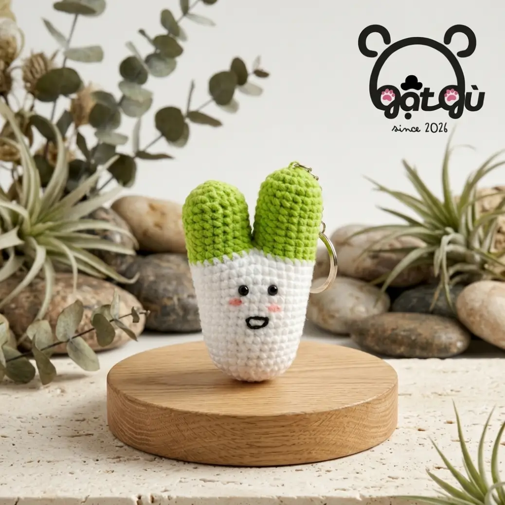 Móc khóa hành lá handmade Gật Gù an ủi tâm hồn - Ảnh 2