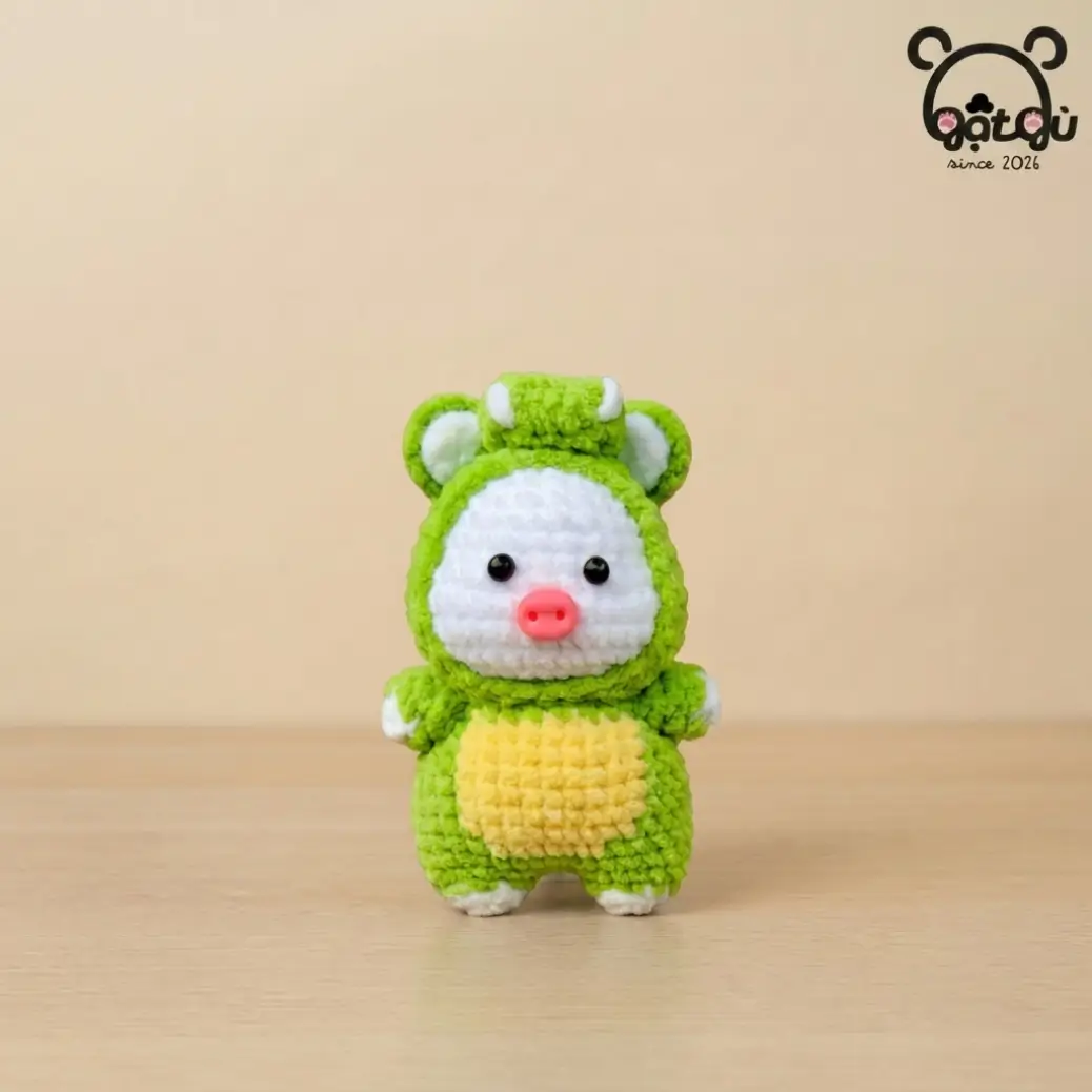 Móc khóa Heo Gật Gù cosplay khủng long