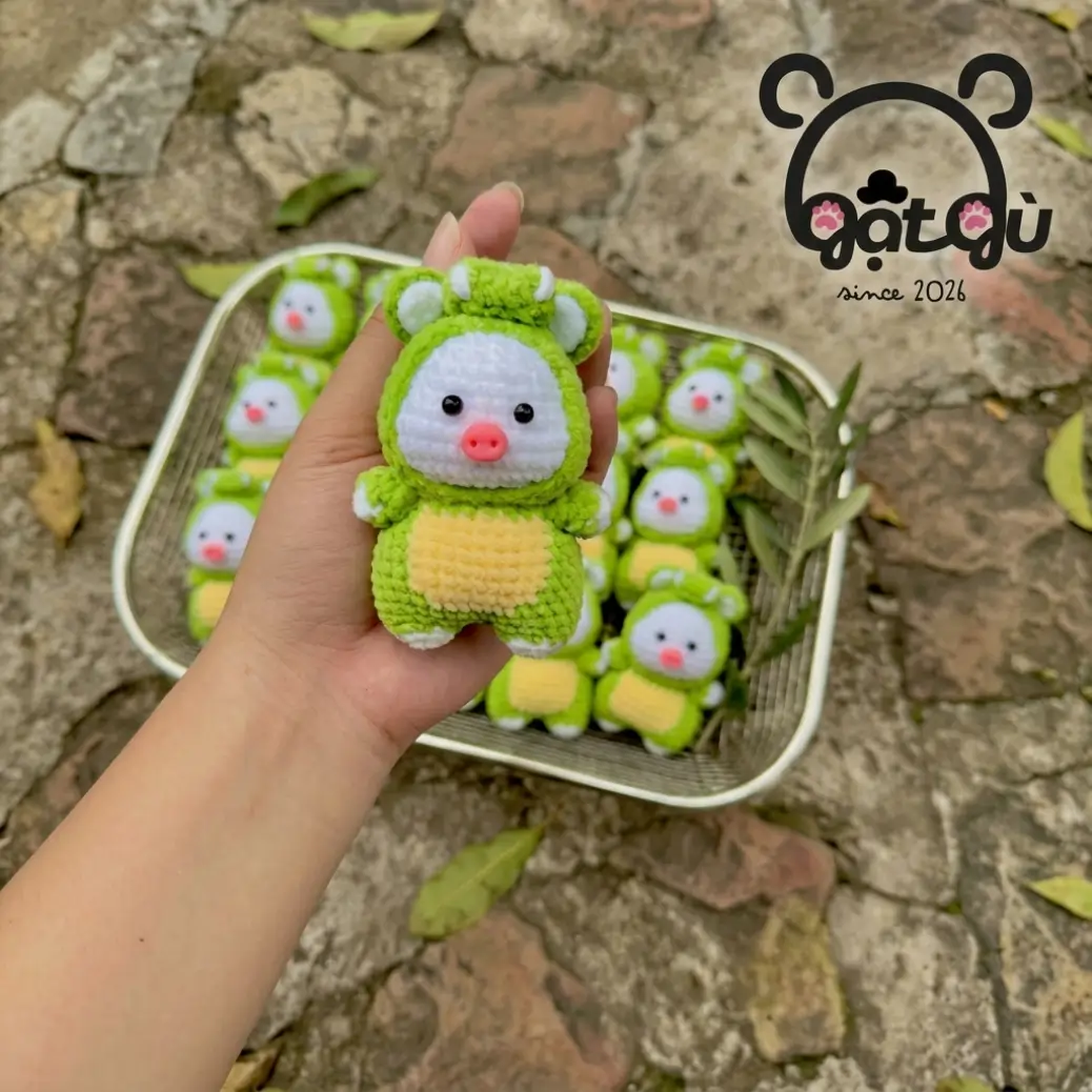 Móc khóa Heo Gật Gù cosplay khủng long - Ảnh 3