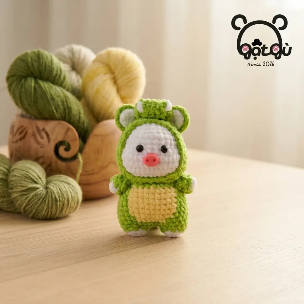 Móc khóa Heo Gật Gù cosplay khủng long - Ảnh 6
