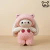 gấu len thỏ hồng Handmade Gật Gù