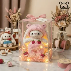gấu len thỏ hồng Handmade Gật Gù