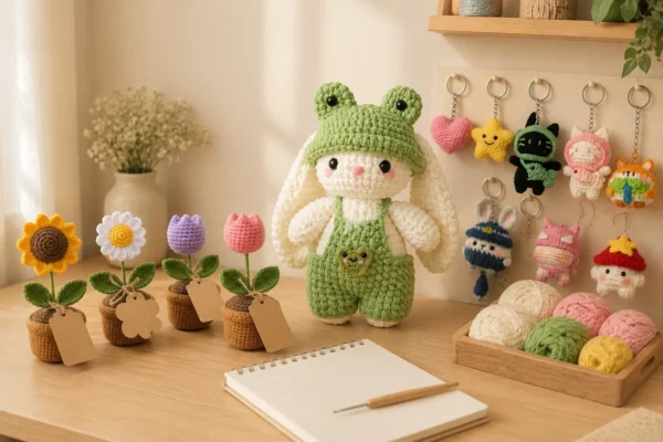 Đồ len handmade cho góc làm việc nhỏ