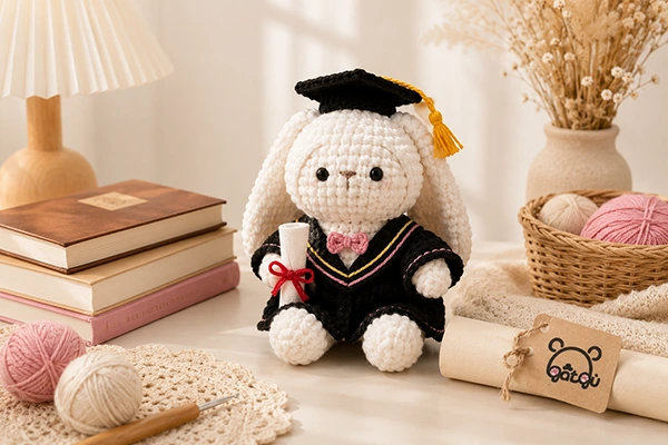 Gấu len tốt nghiệp làm quà