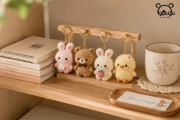 Góc derco bàn học bằng đồ handmade tinh tế