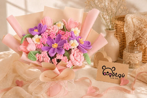 Hoa len handmade Gật Gù làm quà tặng người yêu
