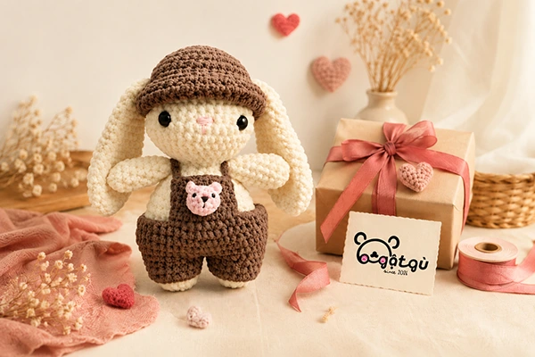Gấu bông len Gật Gù làm quà sinh nhật handmade