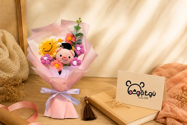 Hoa len handmade Gật Gù làm quà tốt nghiệp kỷ niệm