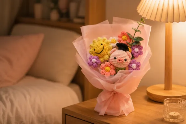 Ý nghĩa của quà handmade tặng mẹ - bó hoa len ấm áp