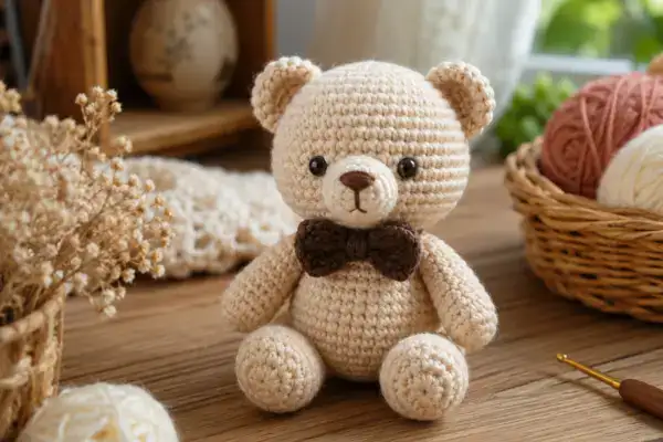 móc gấu bông bằng len nhung đũa