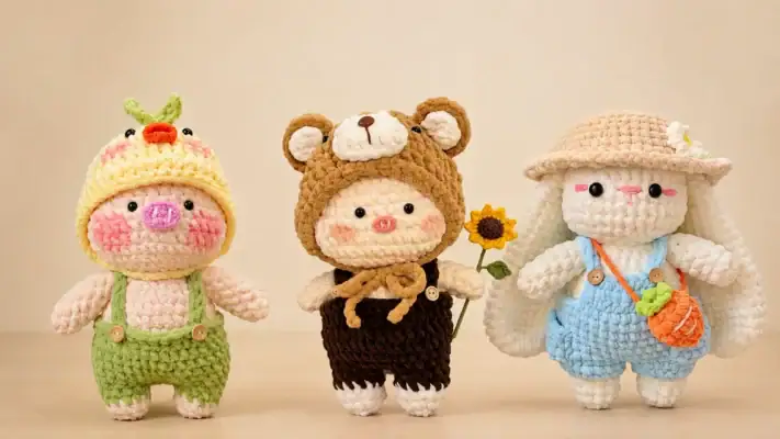 Gấu bông len handmade làm quà 20/10